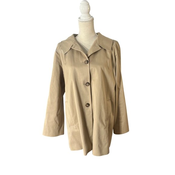 Sezane Carter Jacket size 46 14 XL XXL light beige short trench coat Parisian - Picture 5 of 11